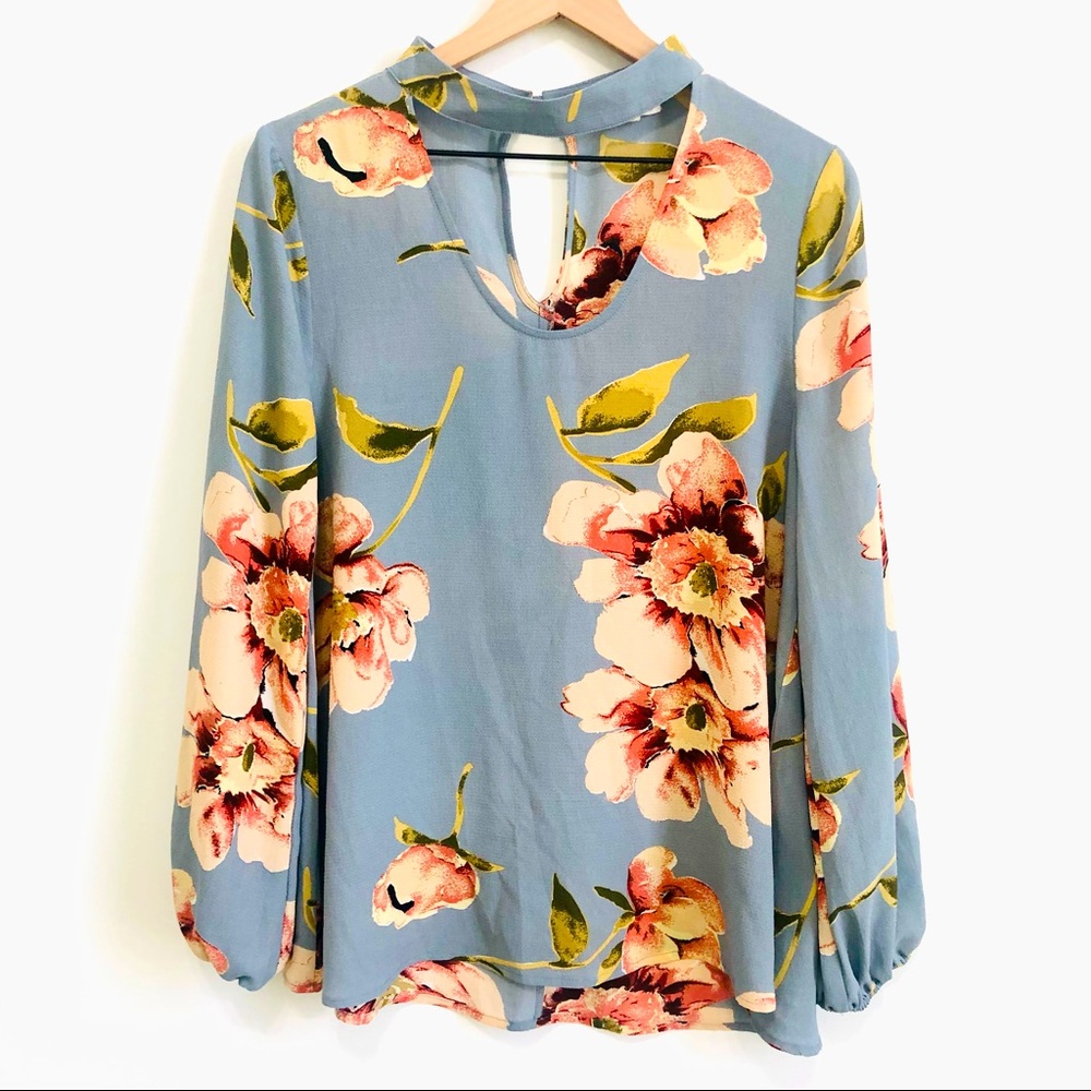 Blushing Heart | Choker Floral Blouse